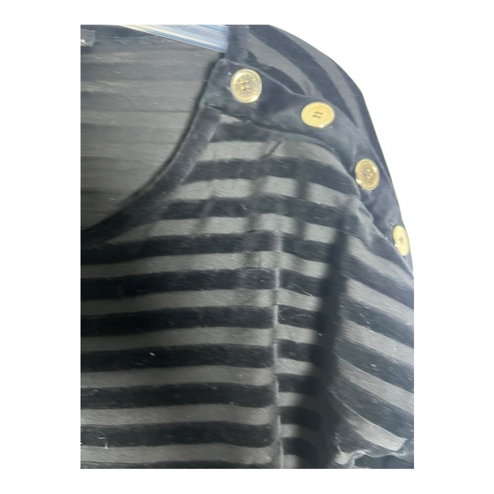 Sonya Rykiel - Elegant Black Striped Women's shirt- Button Accents - Size XL - Picture 3 of 6